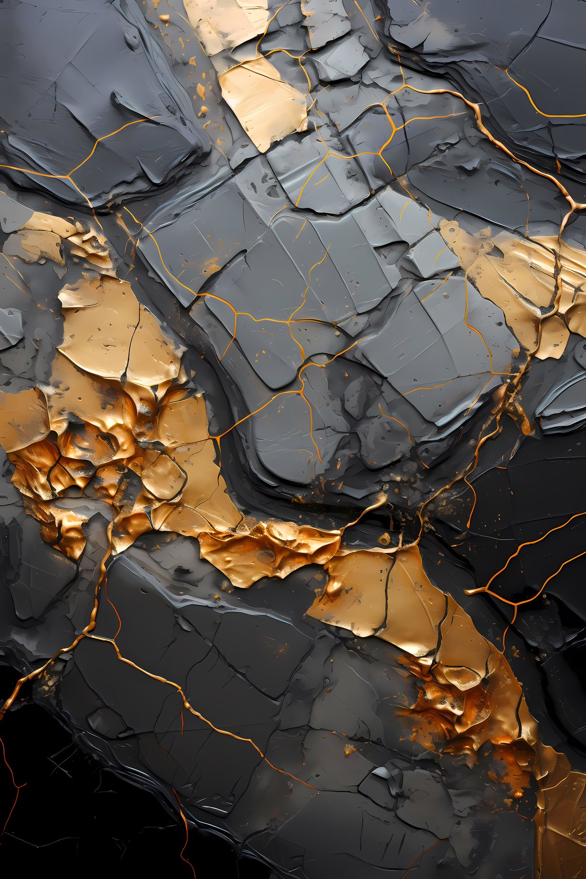 Gilded Fractures — A single luminous fracture splits the dark — minimal, absolute, and quietly devastating in its beauty.